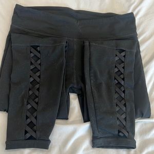 Fabletics Black Legging w/ Lattice Front Detail